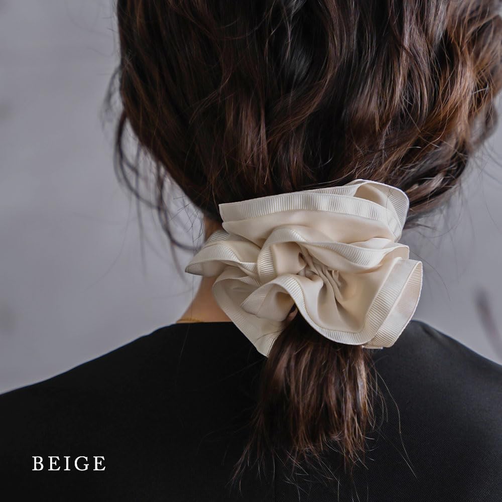 JewelVOX Scrunchie Hair Accessory for Solid Stylish Hair Brown Women, Grosgrain, Color, Simple, Tie,
