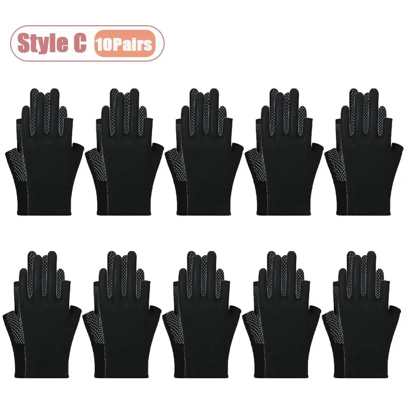 10-50Pairs Nylon Work Gloves with Anti-slip Dot Coating Thin Touchscreen Lightweight Durable Gloves for Cycling Fishing Camping