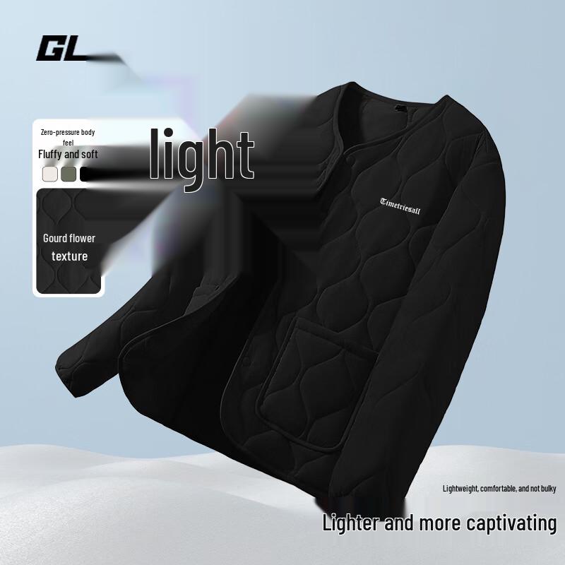 

GLM Men s American Retro Collarless Winter Cotton Jacket 3XL