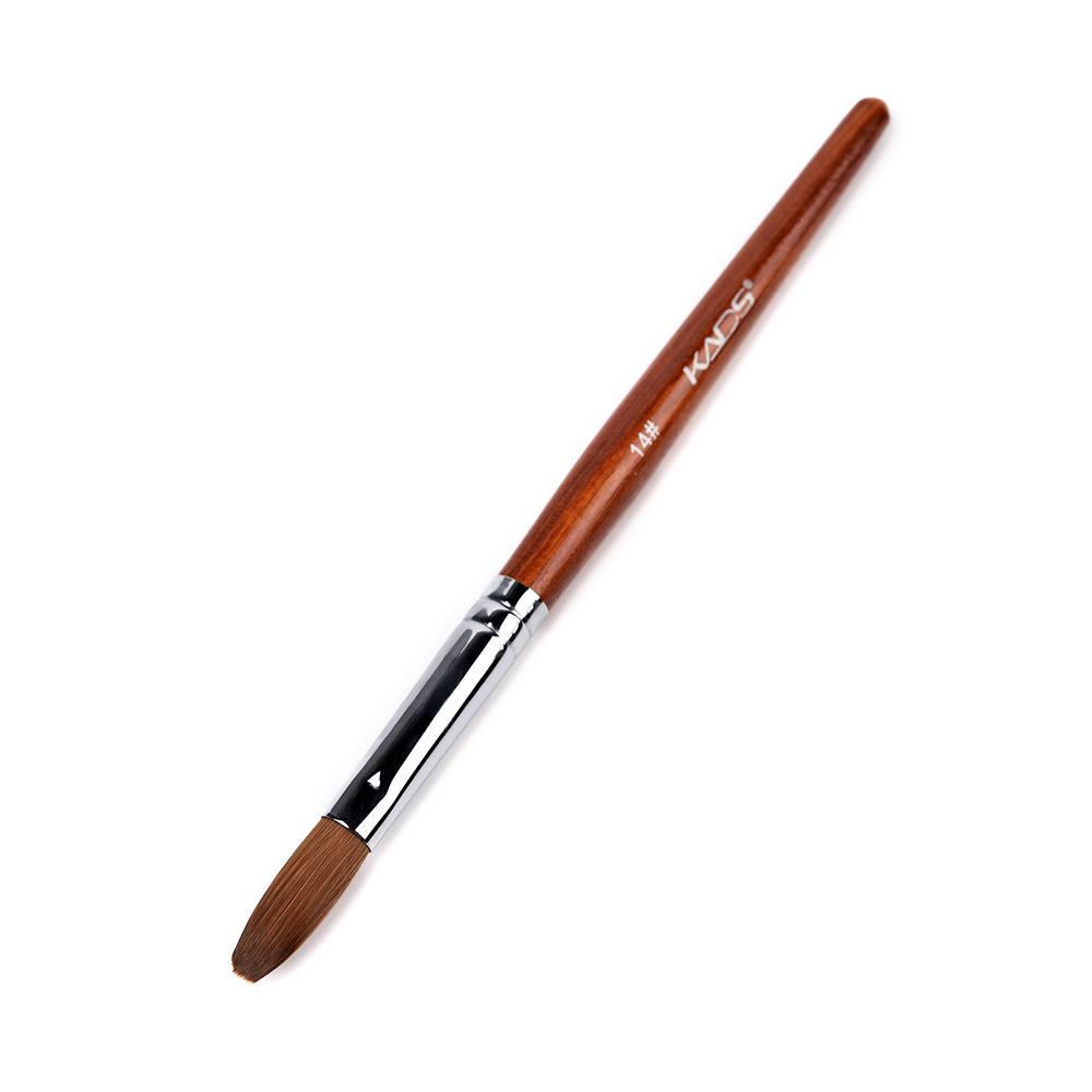 

KADS 1 шт., 14 #, акриловая ручка Kolinsky, профессиональный гель для ногтей, красная деревянная ручка, круглая кисть с плоской головкой для дизайна ногтей, кисть, инструмент