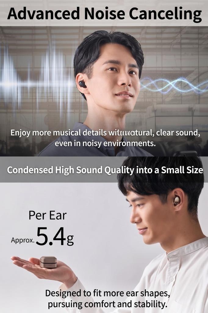 JVC Kenwood Victor Wireless Bluetooth Noise LDAC Ambient Sound Low App 21 Hours Total Playback Black HA-FX550T-B Earphones, Ver. 5.3, Cancelling,