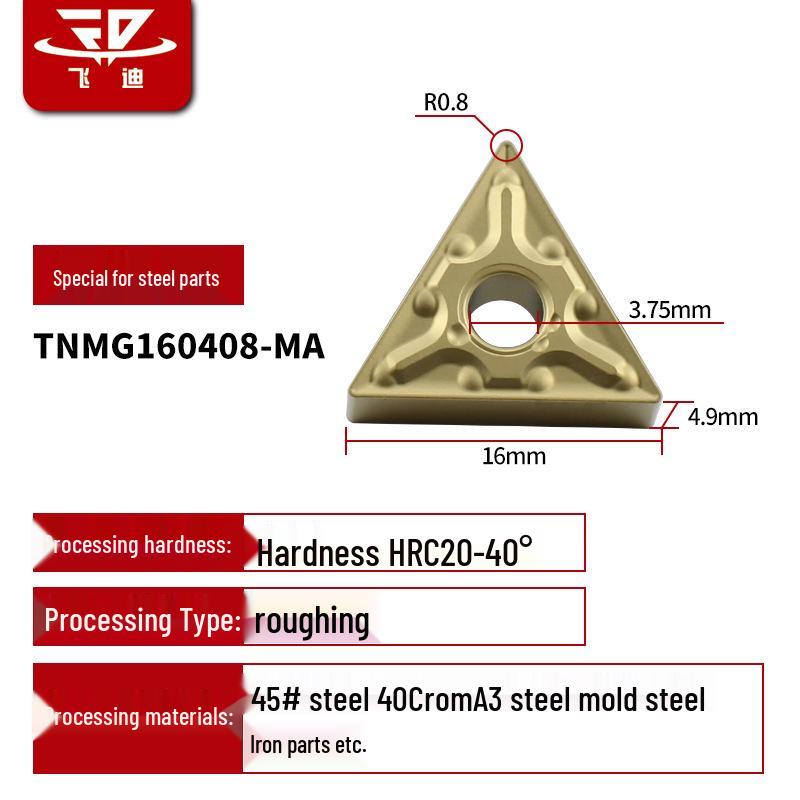 Dreieckiger Hartmetall-CNC-Drehmeißel für Edelstahl - TNMG1604/08/12
