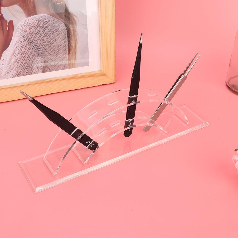 Acrylic Transparent 6 Holes False Eyelashes Grafting Tweezers Rack Display Stand Storage Rack