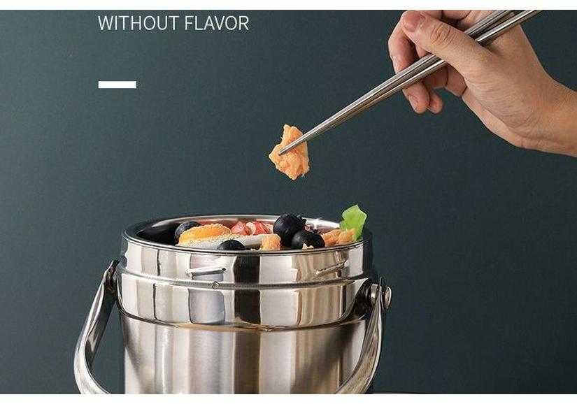 Large Capacity Stainless Steel Insulated Food Container - Multi-Layer Bento Box with Handle