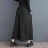 Black Plus Size Vintage High Waist Casual Loose Summer Wide Leg Skirt Pants Women Trousers