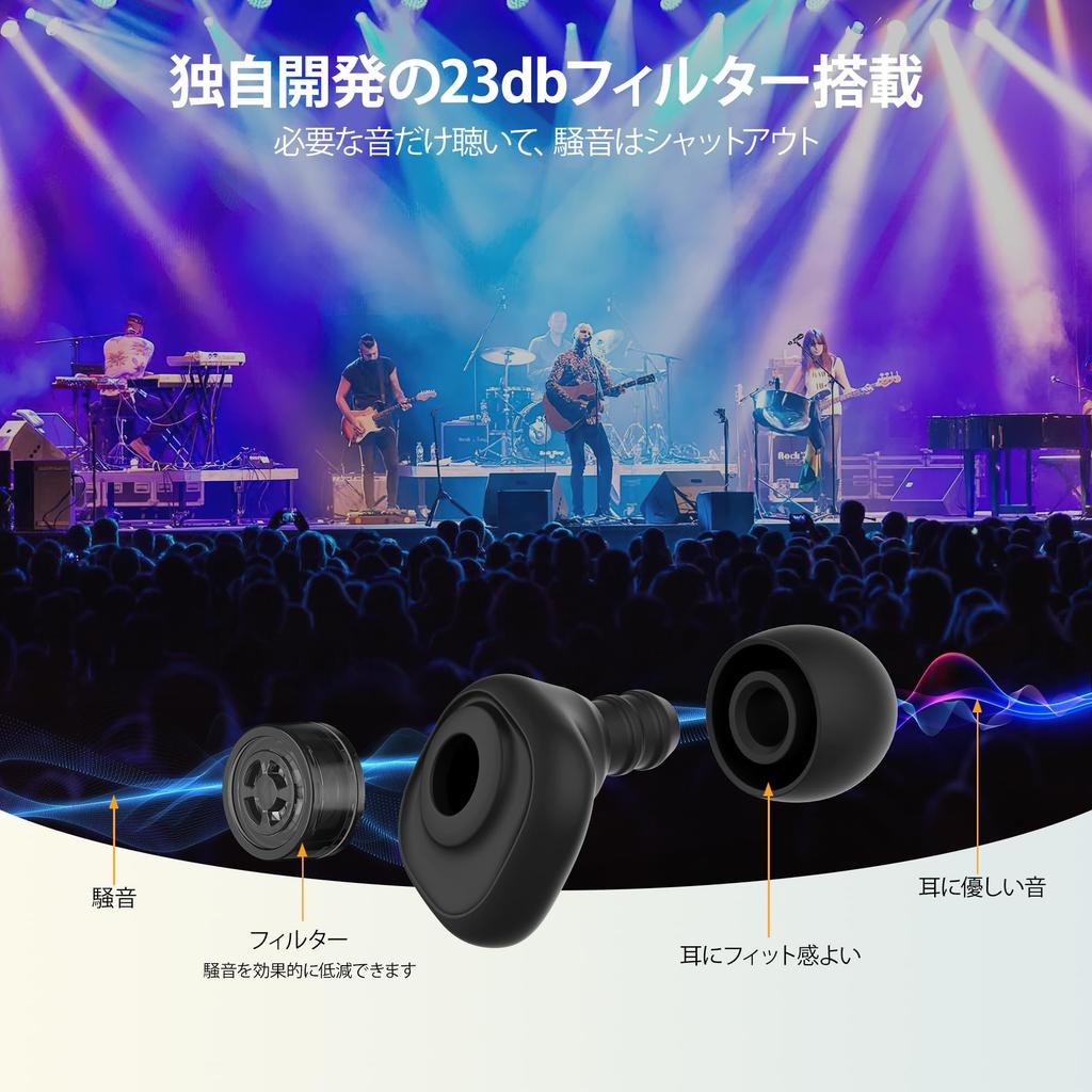 Quietide Live 23dB Noise Reduces Noise and Relieves Hearing Sensitivity During Live Performances and Includes 1 Set of Eartips Storage and Includes