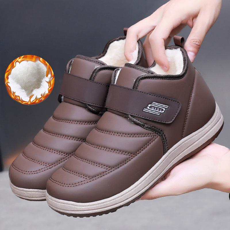 Pánské zimní zateplené sněhule Ležérní Lehké protiskluzové kotníkové boty s umělou kožešinou pro muže Vodotěsné Pohodlné krátké boty Venkovní vycházková obuv