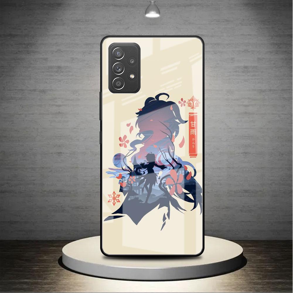 Anime Genshin Impact Niedliche Glashülle für Samsung Galaxy A52 A71 A50 A51 A70 A21s A31 A72 A10 A12 A30 A22 5G Handyhülle