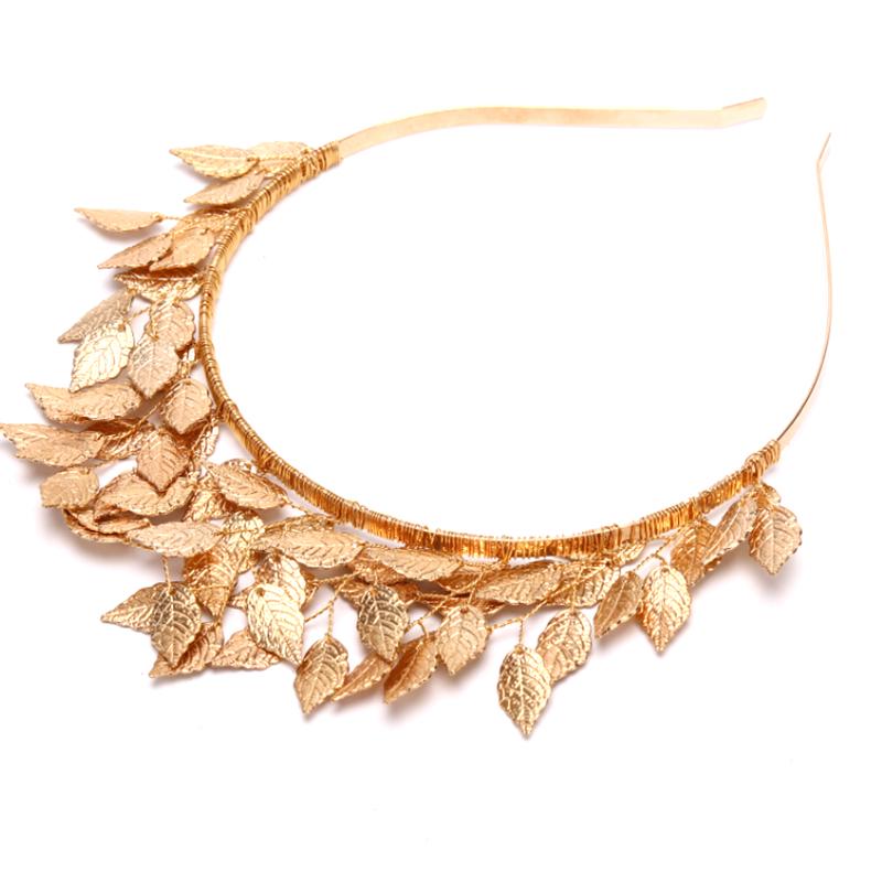 Leaf Hair Silver Gold Metal Tiaras Crowns Hairbands Wedding Hair Jewelry