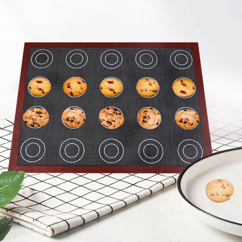 1PC Silicone Non-Stick Baking Mat 40x30 Cm Two Side Print for Macaron and Pastry Baking