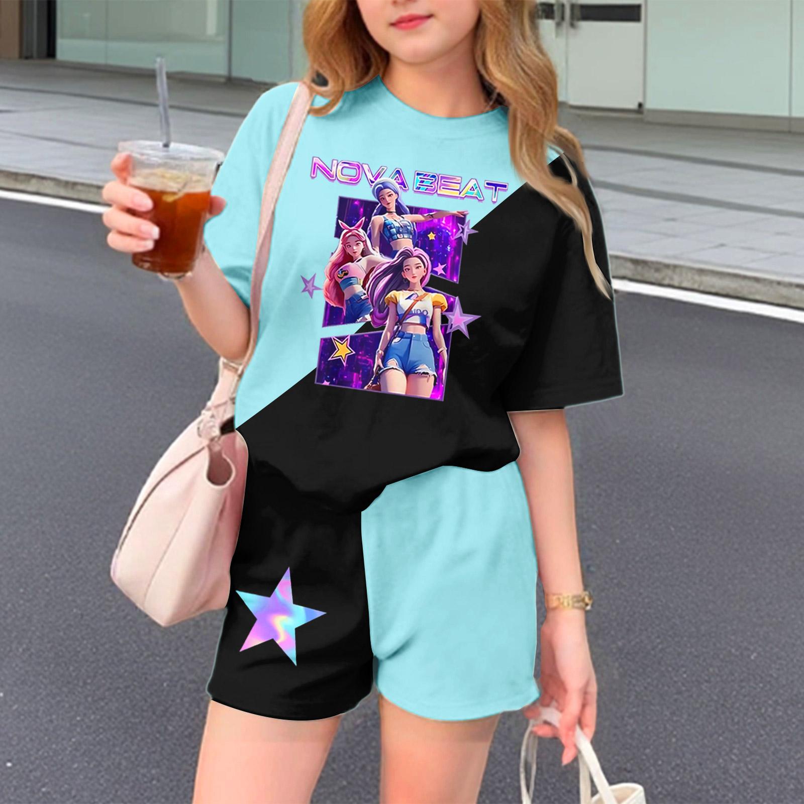 

Детский патриотический наряд - комплект из 2 предметов: короткий рукав и шорты для девочки 120