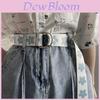 Stylish Canvas Belt For Women In Beige And Black With Cute Floral Decoration For Jeans