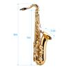Bb Tenor Saxophone Sax Brass Body Gold Lacquered Surface Woodwind Instrument with Carry Case Gloves Cleaning Cloth