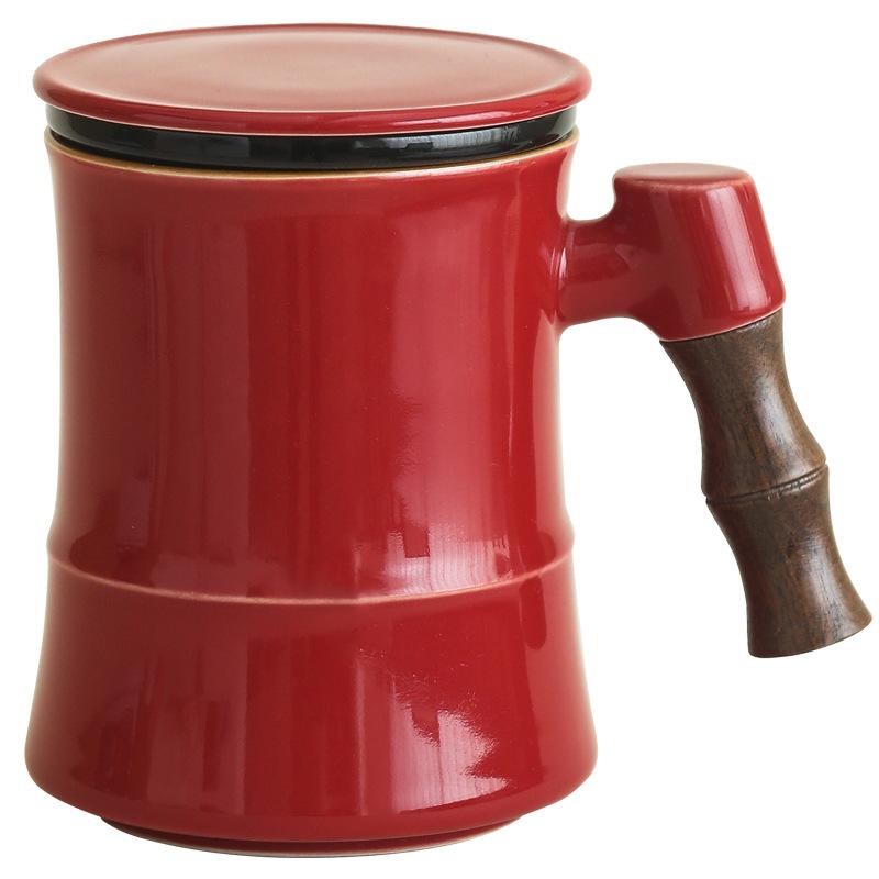 

Керамическая поднимающаяся офисная кружка личная высококлассная большой емкости для отделения чая и воды практичный сувенир