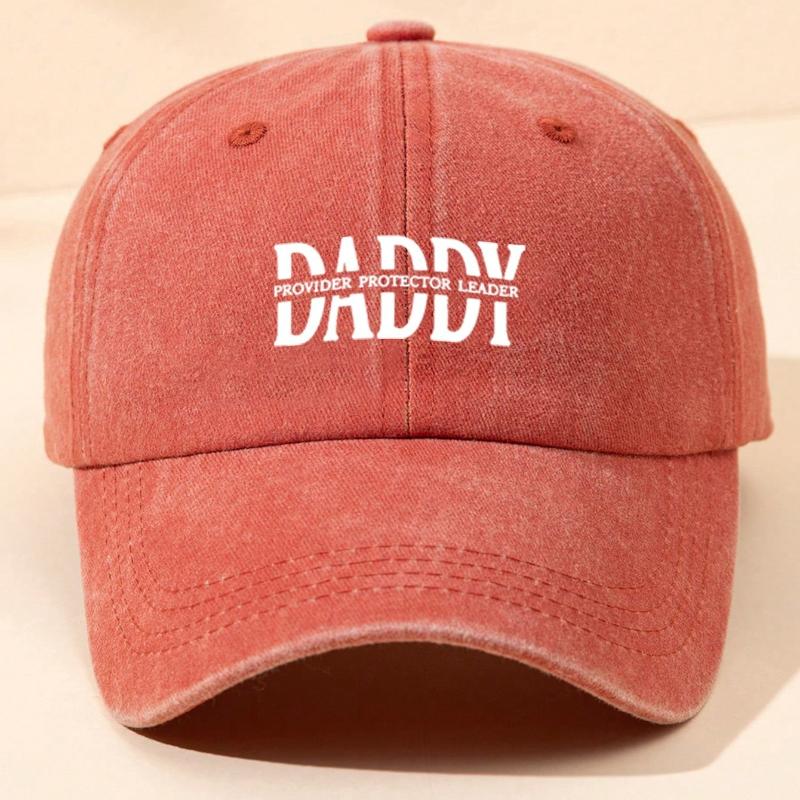 

1pc Retro DADDY Letter Print Baseball Caps for Women,Casual Outdoor Vintage Washed Black Multi-Color,Suitable for Daily Wear Adjustable помаранчевий