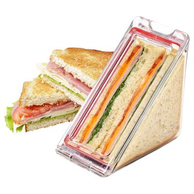 10-1 adet Üçgen Sandviç Kabı Yeniden Kullanılabilir Kek Tutucu Cheesecake Kabı Sızdırmaz Şeffaf Yemek Dilimi Kutusu Meyveli Kek için