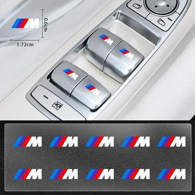 Autofenster-Knopf Aufkleber Lenkrad Embleme Aufkleber Auto Styling Für BMW M3 M4 M5 G42 G30 G20 E90 E90 E93 E60 F10 F07 F34