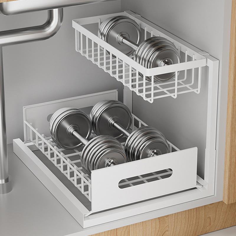 Organizadores e Armazenamento de 2 Níveis para Debaixo da Pia com Gaveta Deslizante Organizador de Prateleira Multiusos para Banheiro para Armazenamento de Cozinha e Banheiro