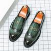 Fashionable Green Thick Soled Men's Shoes Casual Men Loafers Handmade Moccasins Breathable Slip On Footwear Male Oxford Shoes