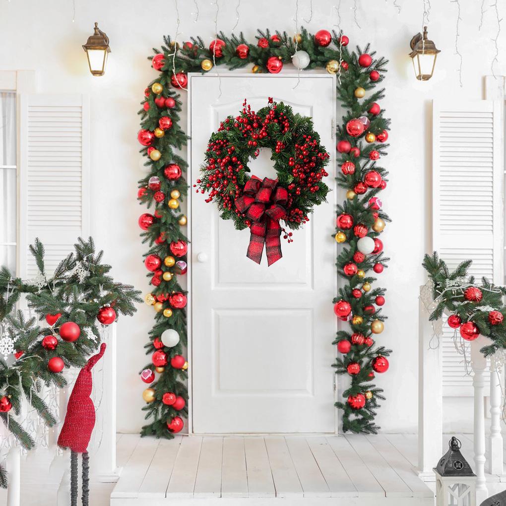 Coroană de Crăciun suspendată pe ușă, cu întreținere redusă, stil înalt, ecologică, decor pentru agățat pe ușă