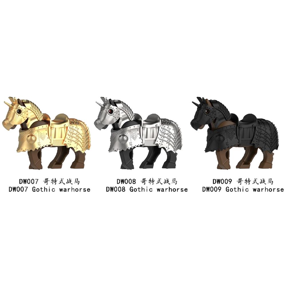 MOC Medieval Wolf Building Blocks Castle Army Knight Soldiers Figures Mount Animal Bricks Toys Gift DF004