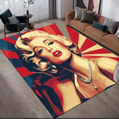 Marilyn Monroe Flannel Pattern Square Carpet,Area Rug,Carpet Rug for Living Room Bedroom Sofa Playroom Decor,Non-slip Floor Mat