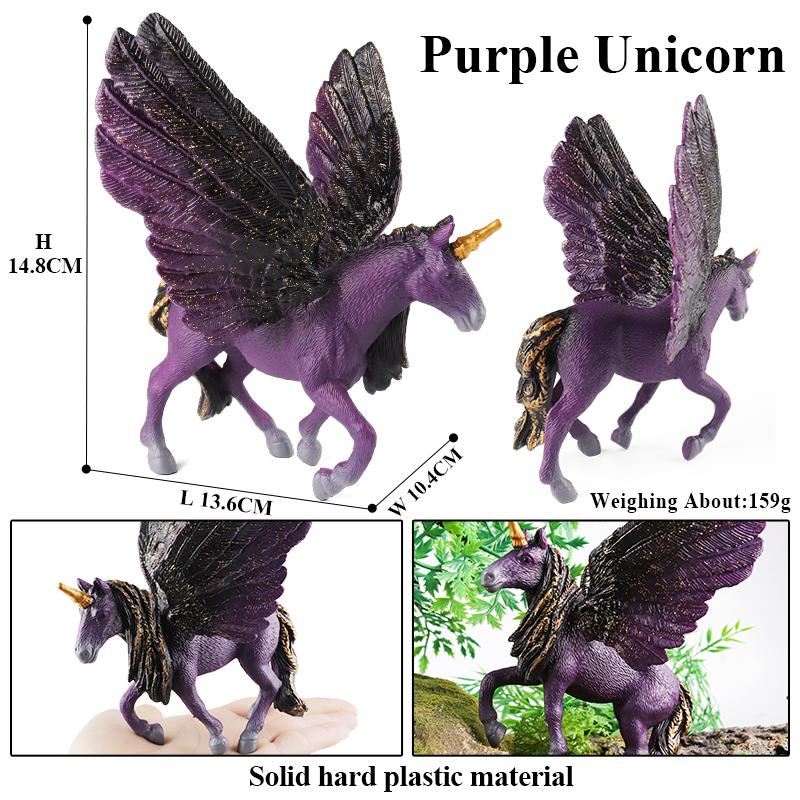 Oenux Fairy Tale Fly Horse Mythical Alpaca Elf Pegasus Action Figures Animal Model Collection Cute Girl Birthday Gift Kids Toy