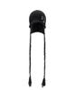 PORTERNA Button Braid Strap Knit Beanie-Black