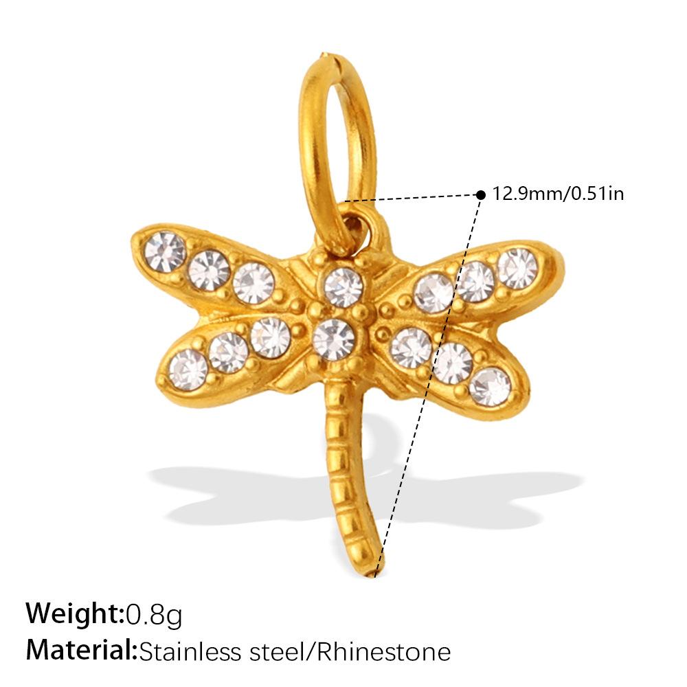 Exquisite Small Animal Series Pendant Stainless Steel Rhinestone Zircon Elephant Butterfly Diy Accessories