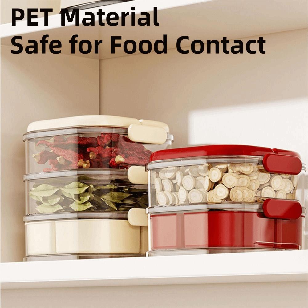 Large Capacity Spice Storage Box Transparent Food Storage Box Sealed Storage Jars  Home Kitchen Use