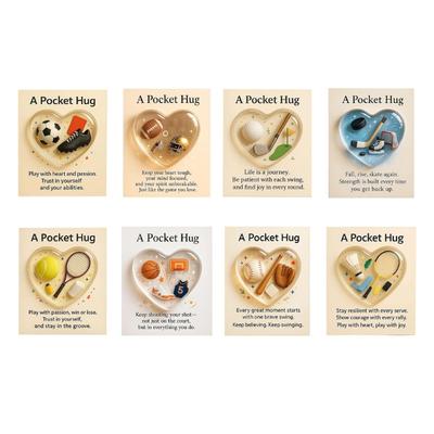 Portable Sports Theme Acrylic Pocket Hug Card Handmade Gift Perfect for Parties and Daily Surprises