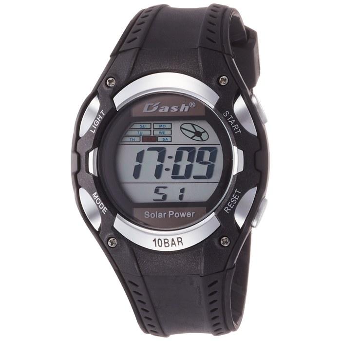 ALIAS Dash Solar Digital Watch Waterproof Multifunction Backlight Urethane Band Black Dial AD06717SOL7 Men s Black