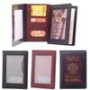 Transparent Window ID Card Ticket Holder PU Leather Business Credit Card Case