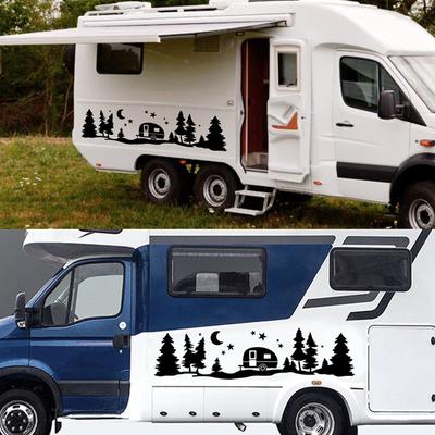 Bäume Wald Vinyl Körper Aufkleber Aufkleber für Suv Rv Van Caravan Offroad Auto Dekor