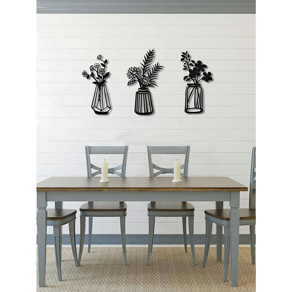 Wrought Iron Wall Art Decor, Metal Home Ornament, 1 Set