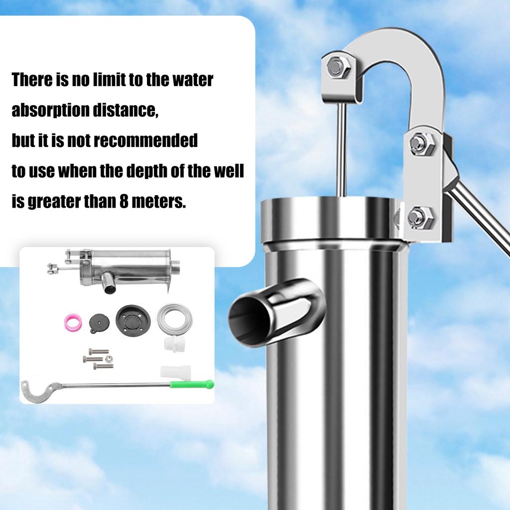 Pompă manuală ergonomică pentru fântână, mâner pivotant la 360°, pompă de ulcior, pompă eficientă din punct de vedere energetic pentru o alimentare eficientă cu apă a grădinii și curții