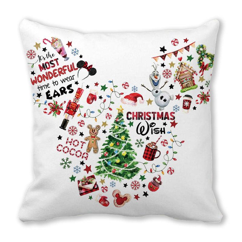 Christmas Decoration Christmas Tree Print Pattern Cushion Cover Home Living Room Sofa Decoration Pillow Pillow Cover 45x45cm