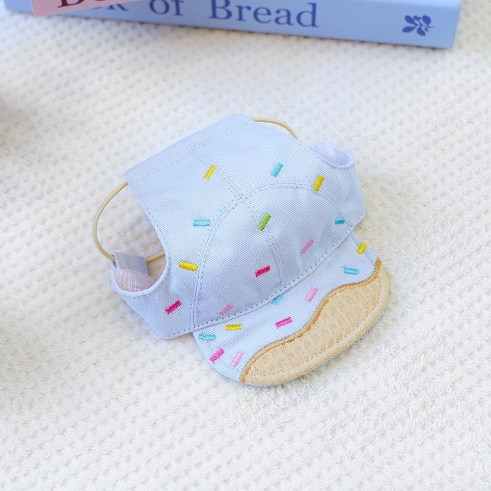 

Ice Cream Pattern Dog Fisherman Hat Adjustable Cat Sunscreen Hat Dog Visor Hat Beach Activities S синій