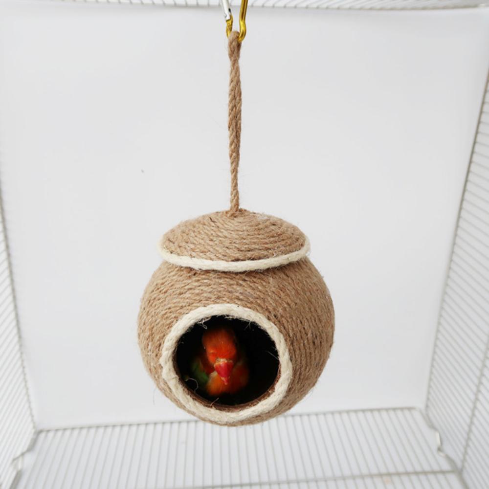 Pet bird nest parrot hemp rope braided coconut shell breeding nest