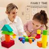 Wooden Building Blocks Set with Storage Bag Wooden Toys for Kids Assembled Building Blocks Early Educational Toys Birthday Gift