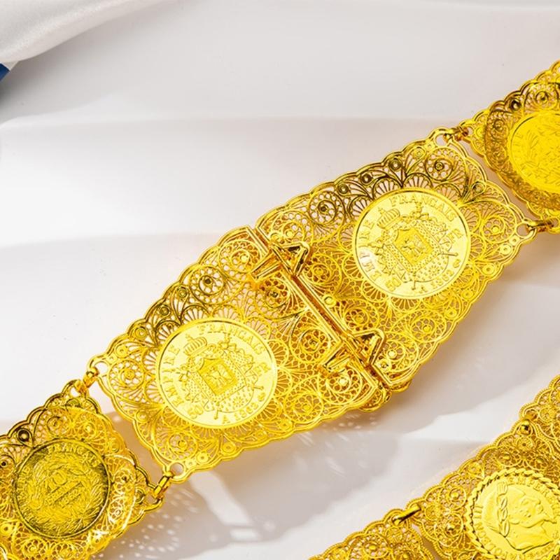 Blingbling Waist Belt Stylish Carved Floral Waist Chain Belt Elaborate Chain Belly Chain for Wedding Waist Chain