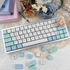 137PCS XDA PBT Keycaps with Heat Sublimated  Ice Mint Theme for Mechanical Keyboard Enthusiasts