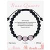 New Natural Stone Amethysts Bracelet with Card 8mm Pink Quartz Fluorite Beads Bracelet Adjustable for Women Men Couple
