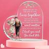 Romantic Acrylic Heart-Shaped Plaque with Elegant Couple Design - Ideal for Anniversary, Birthday, Mother'S Day Gifts - No Battery Needed