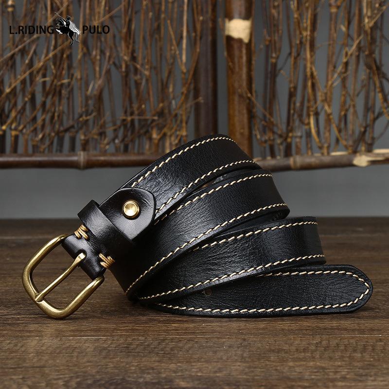 Retro Trend All-match Stitching Decorative Belt for Women Pure Cowhide Hot Jeans Belt