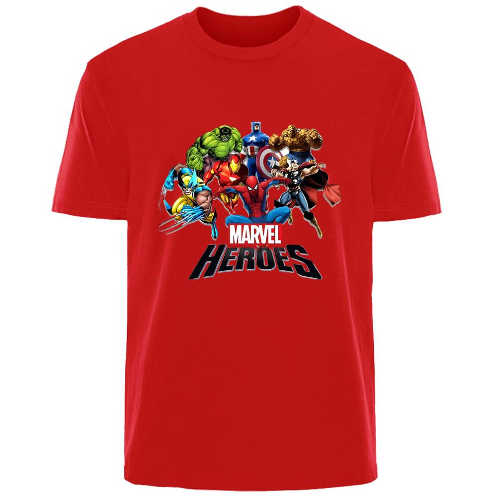 Fantastic Four Creative Printed TShirt American Marvel Summer New Mens and Womens Trendy Loose Casual Short Sleeve Top