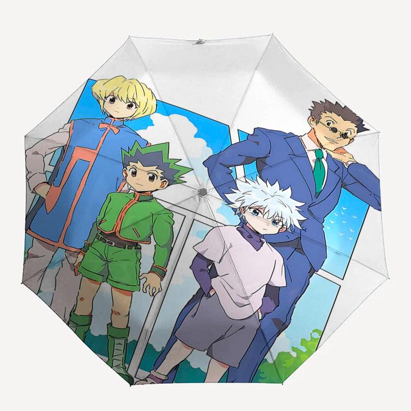 1 pièce Ensemble de Parapluies Familiaux Hunter x Hunter - Ouverture Automatique avec Design Pliable, Cadre en Fer, Utilisation Extérieure, Cadeau Parfait pour les Fans, les Voyageurs, Usage Quotidien