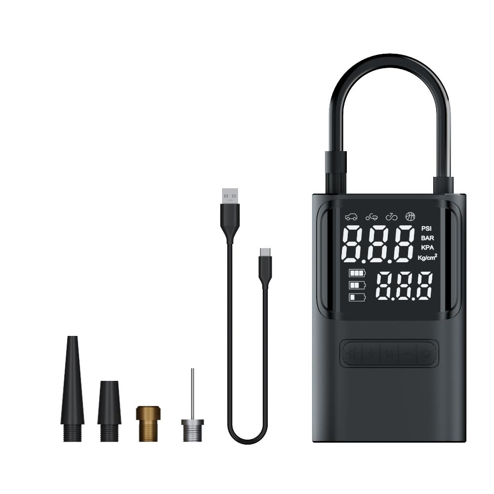 

Автомобильный воздушный насос 150PSI Беспроводной воздушный компрессор Портативный электрический насос для накачивания шин со светодиодной подсветкой с автоматическим выключением чёрный