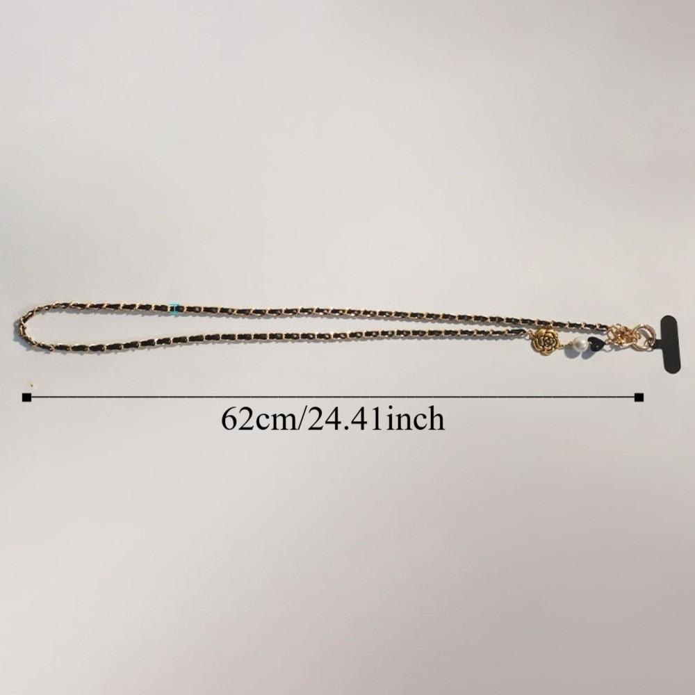Camellia Crossbody Phone Rope Metal Chain Mobile Phone Strap Hanging Ornaments