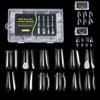 Mixed 12 Types Nail Tips Sets Clear Forms Pointed/Trapezoidal Nails Gel Extension Molds Acrylic Ultra-Thin False Nails